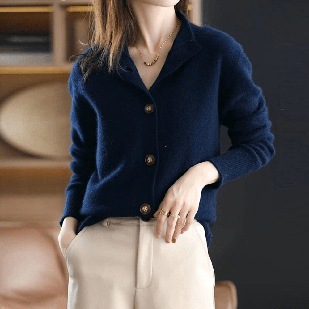 Jemima | Mock Neck Button Cardigan
