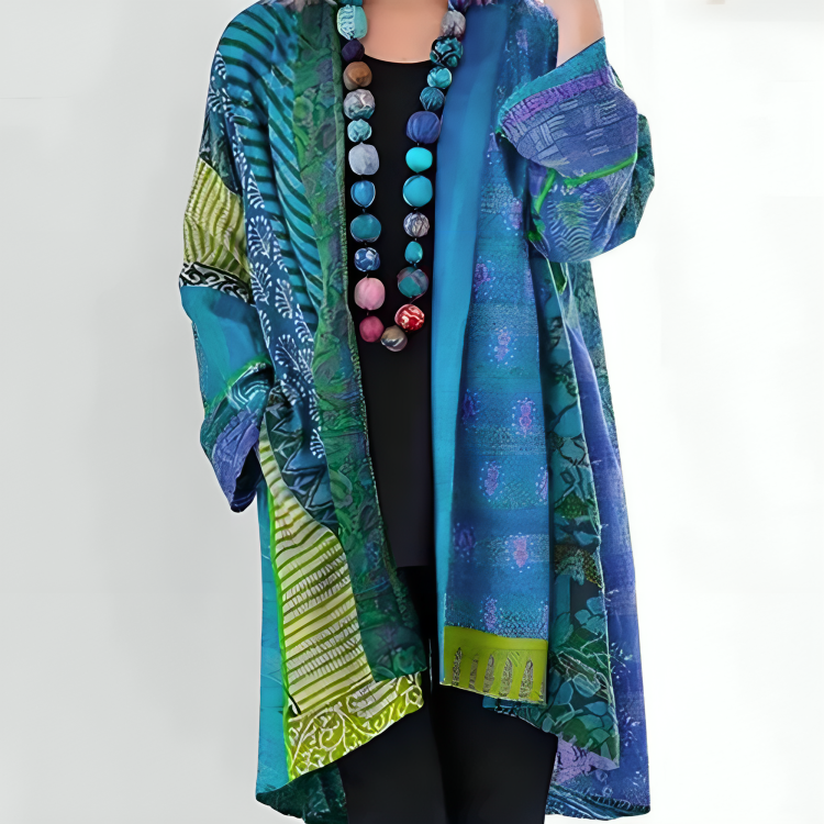 Helena | Patchwork Open-Front Cardigan