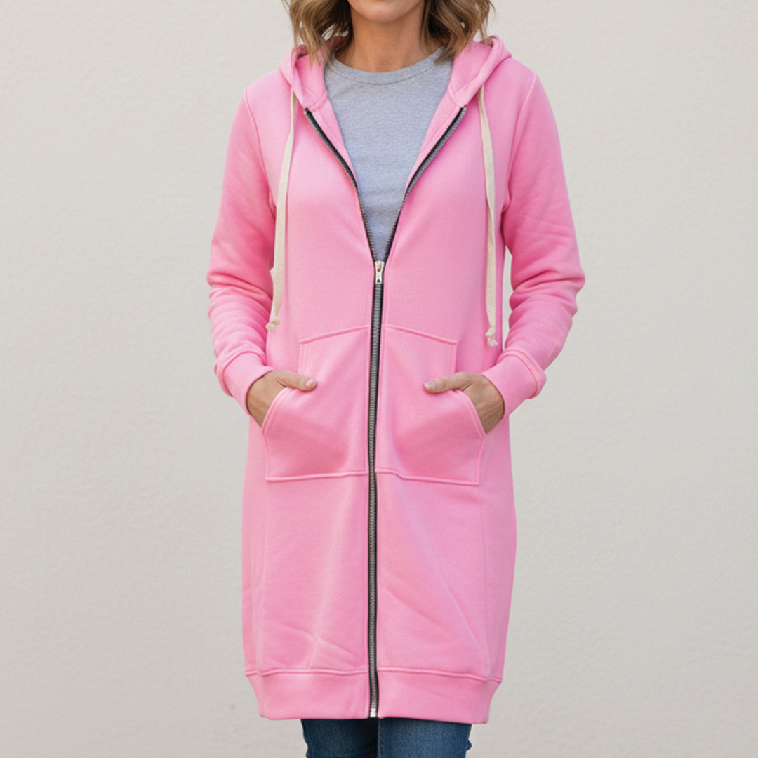 Rafaela | Sudadera larga con capucha y cremallera