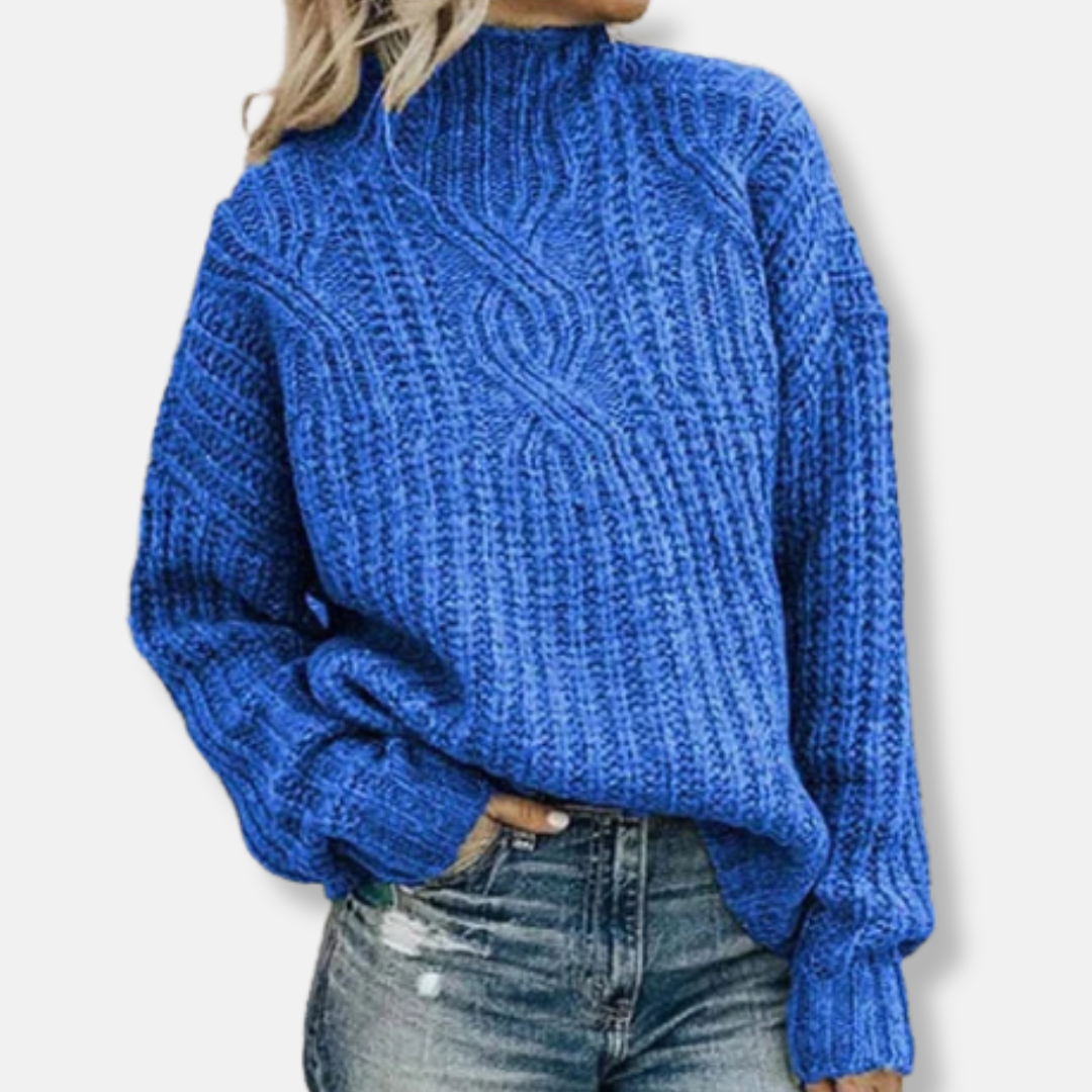 Eloisa | Cable Knit High Neck Jumper