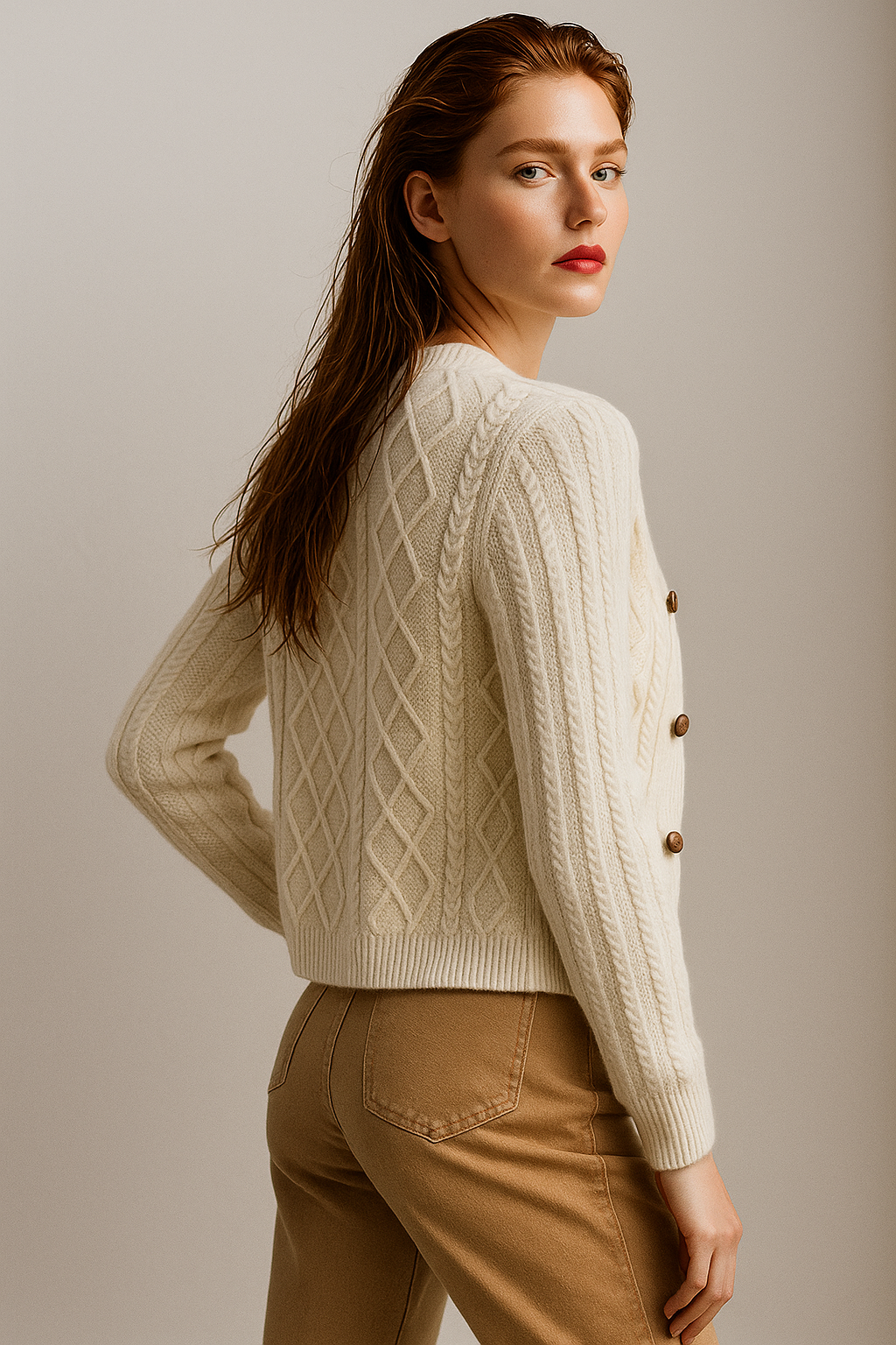 Letitia | Cable-Knit Button Cardigan