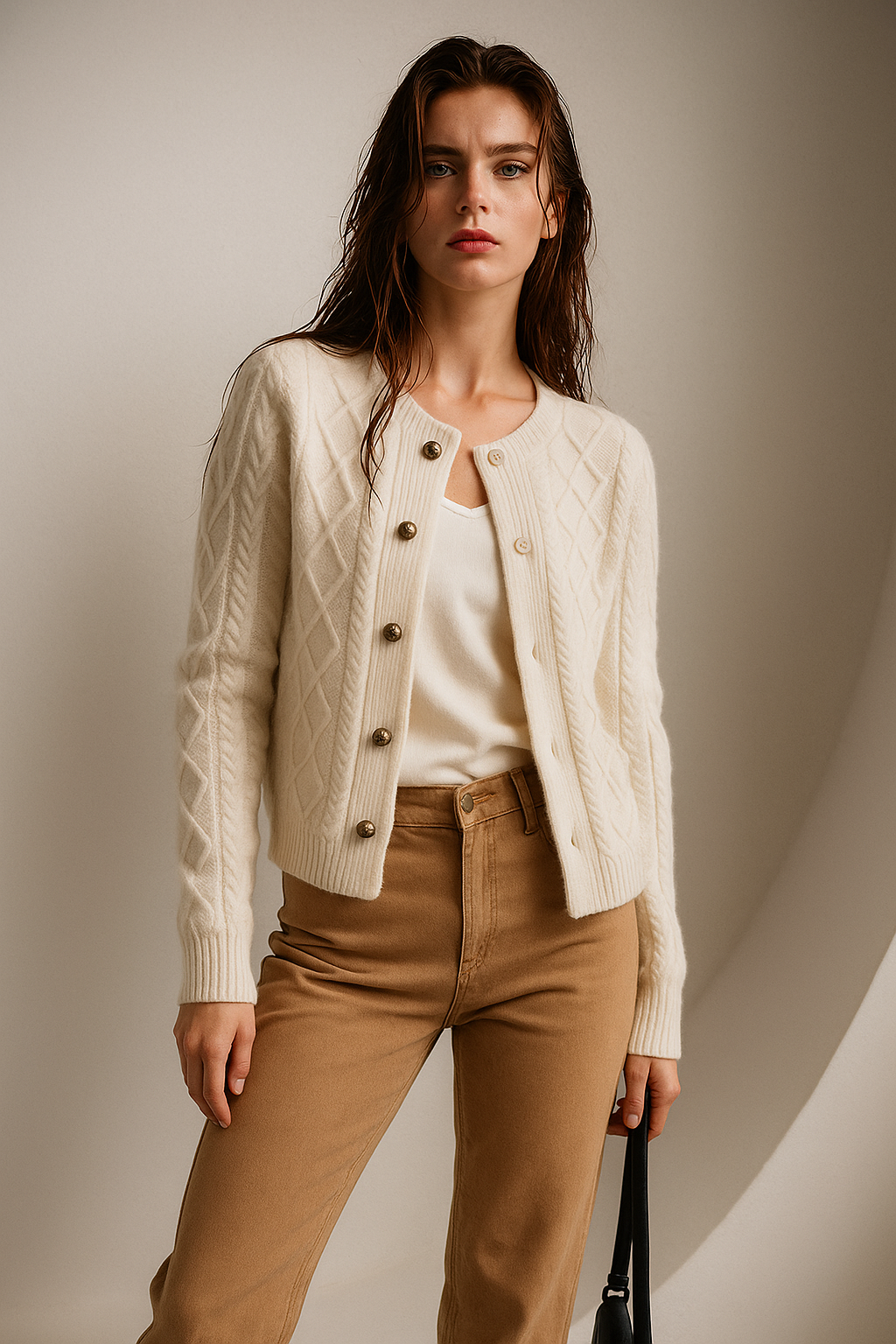 Letitia | Cable-Knit Button Cardigan