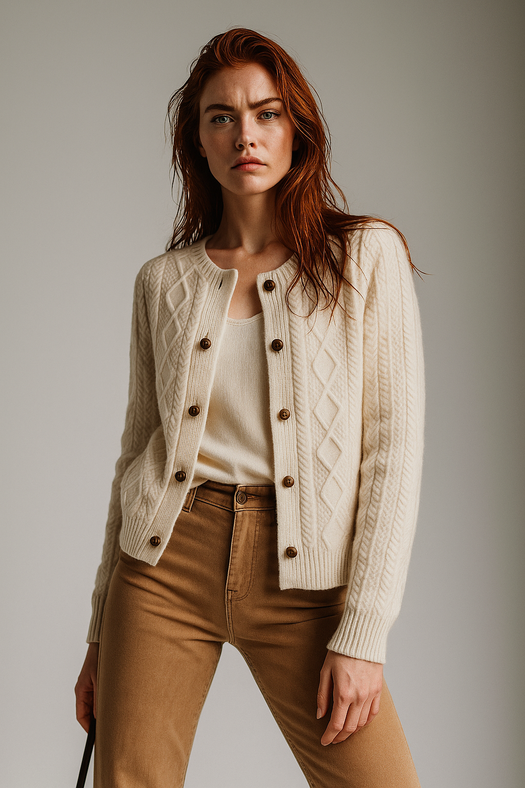 Letitia | Cable-Knit Button Cardigan