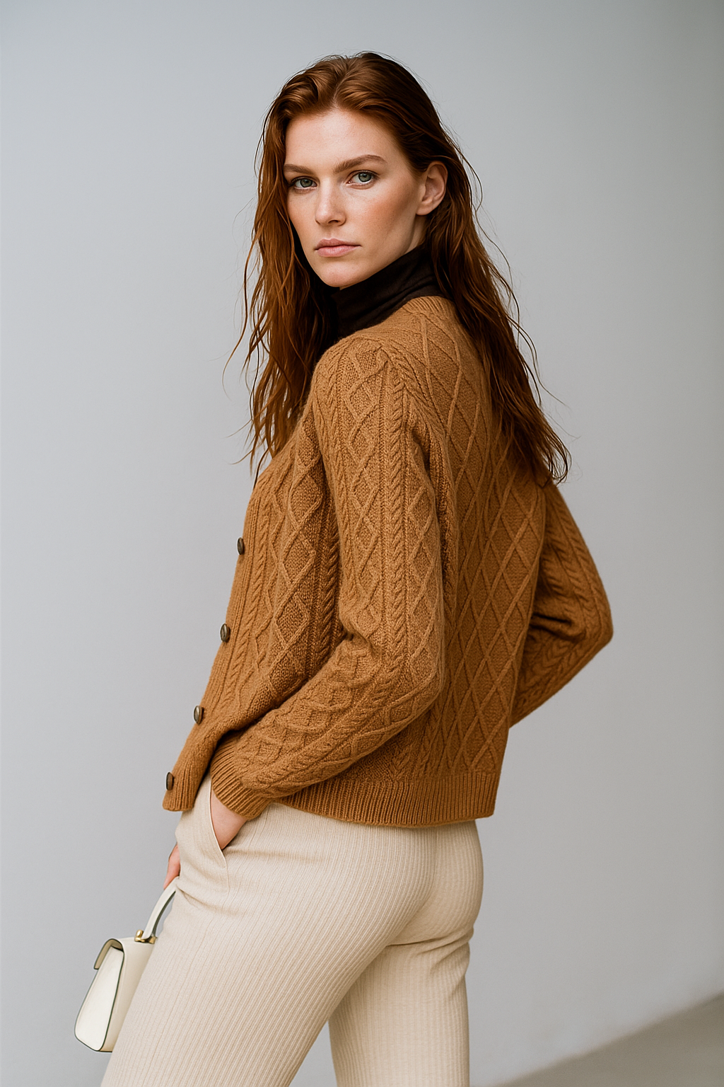 Letitia | Cable-Knit Button Cardigan