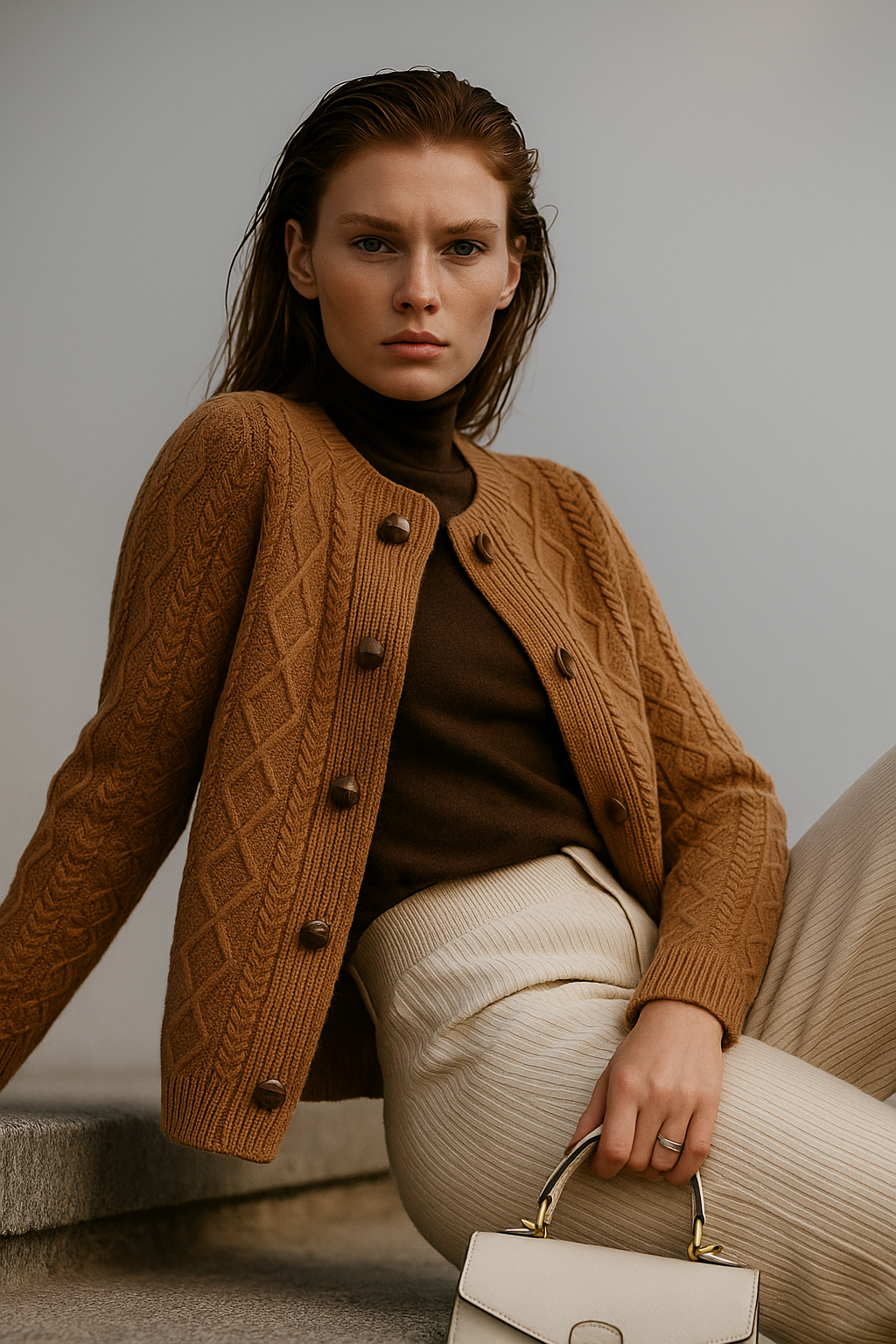 Letitia | Cable-Knit Button Cardigan