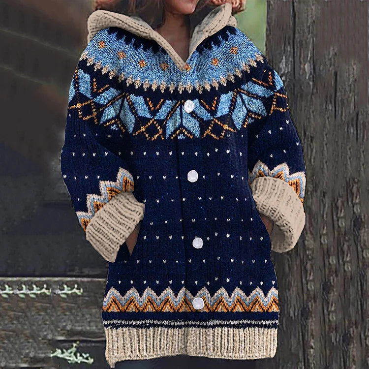 Marcella | Nordic Fair Isle Hooded Cardigan