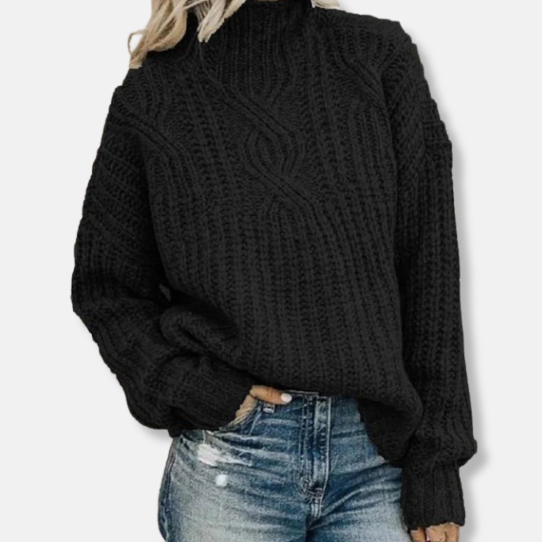 Eloisa | Cable Knit High Neck Jumper