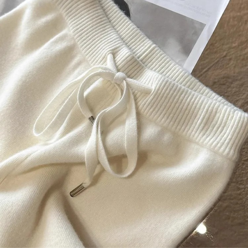 Teresa | Pantalón de punto de pernera ancha de mezcla de lana