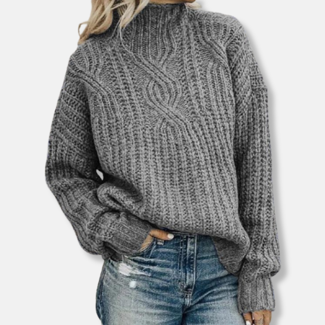 Eloisa | Cable Knit High Neck Jumper