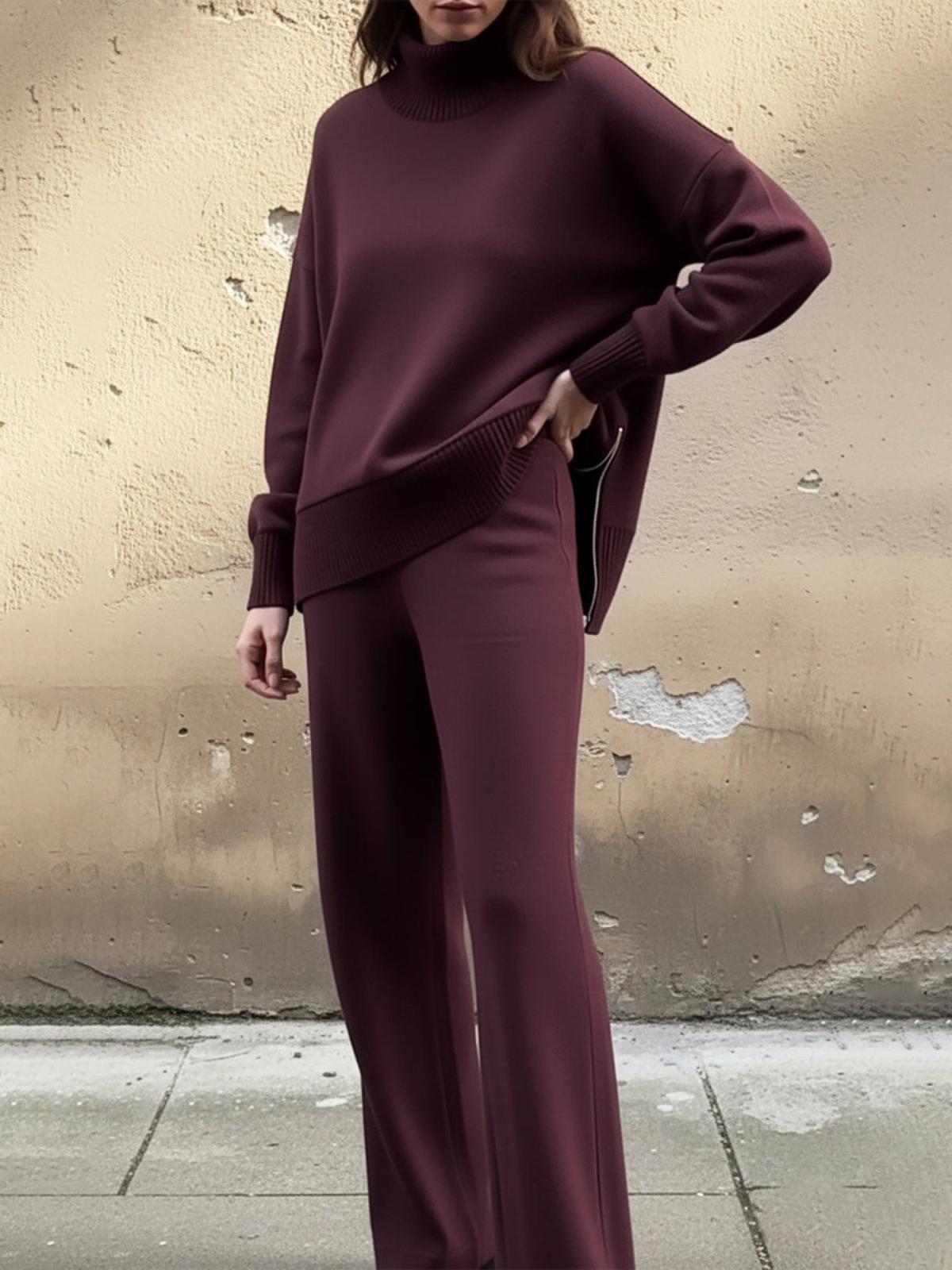 Maeve | Roll Neck Knit Loungewear Set