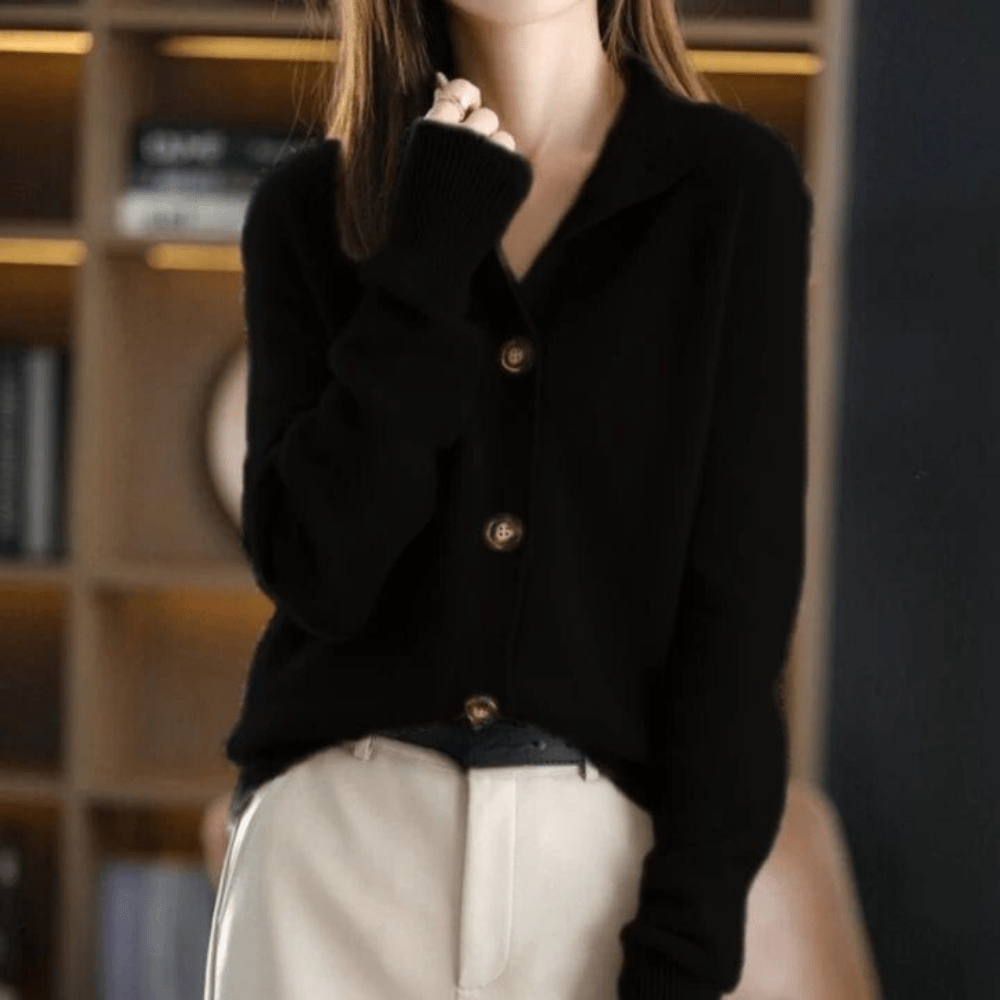 Jemima | Mock Neck Button Cardigan