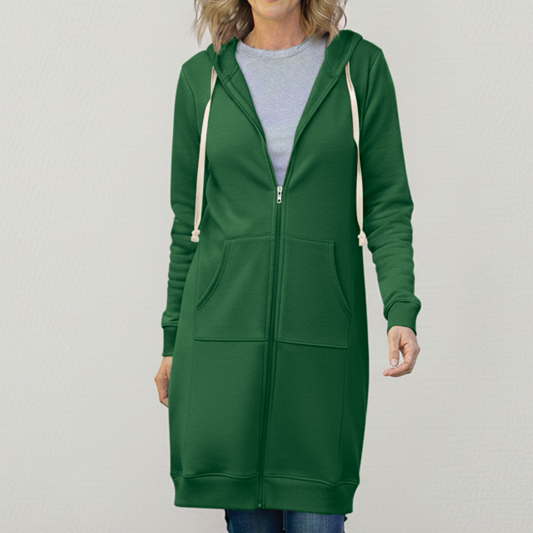 Rafaela | Sudadera larga con capucha y cremallera