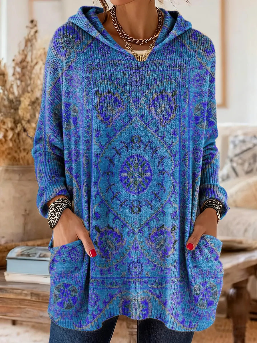 Miriam | Printed Hooded Knit Tunic
