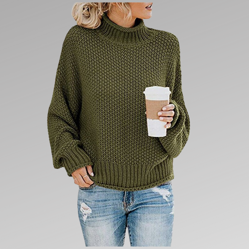 Ella | Jersey de punto grueso con cuello vuelto