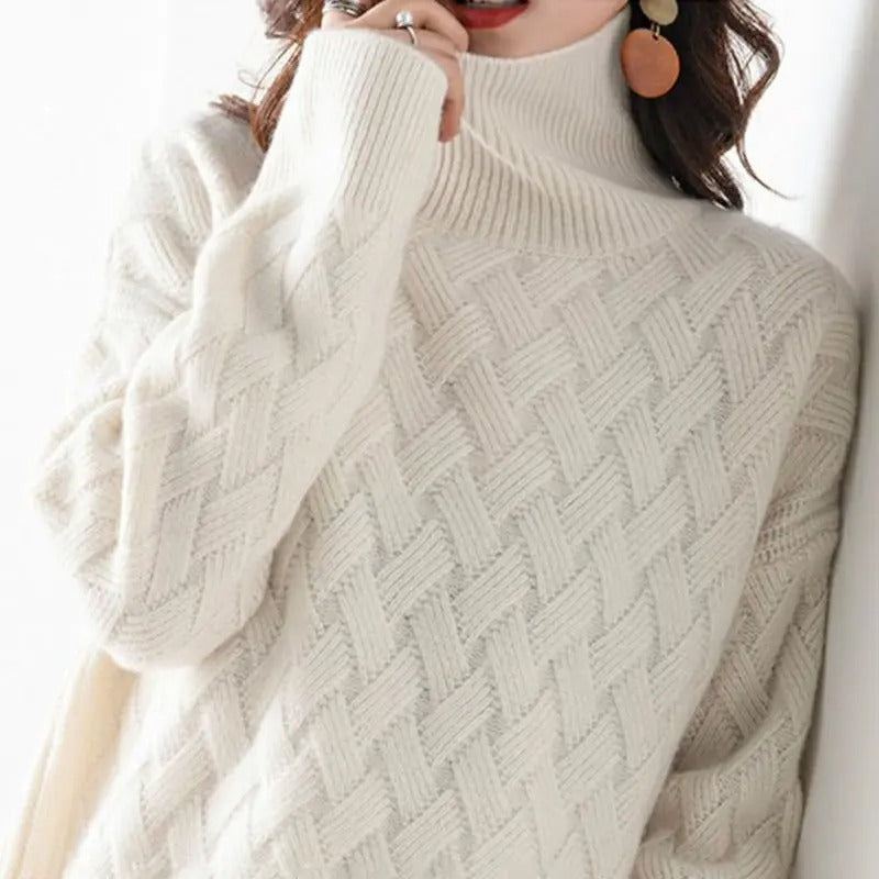 Faye | Jersey de cuello alto con tejido trenzado