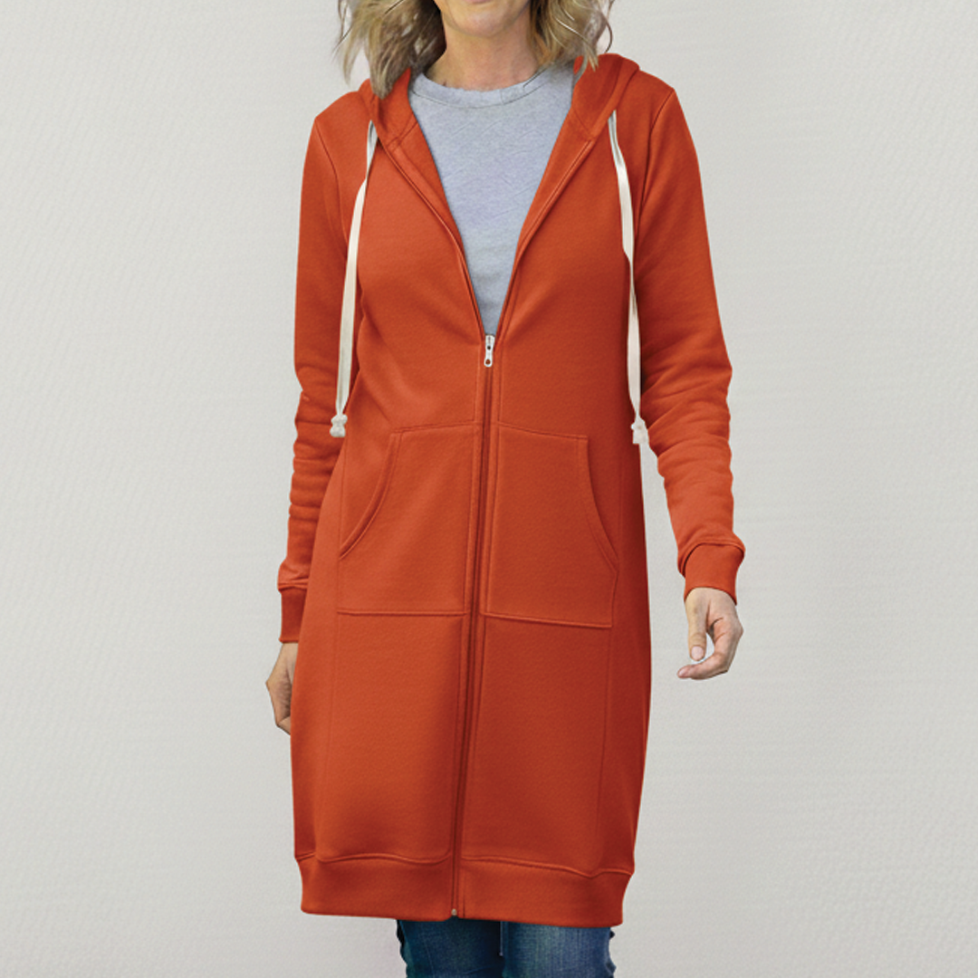 Rafaela | Sudadera larga con capucha y cremallera