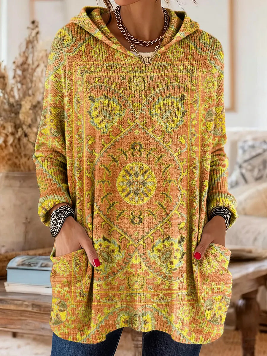 Miriam | Printed Hooded Knit Tunic