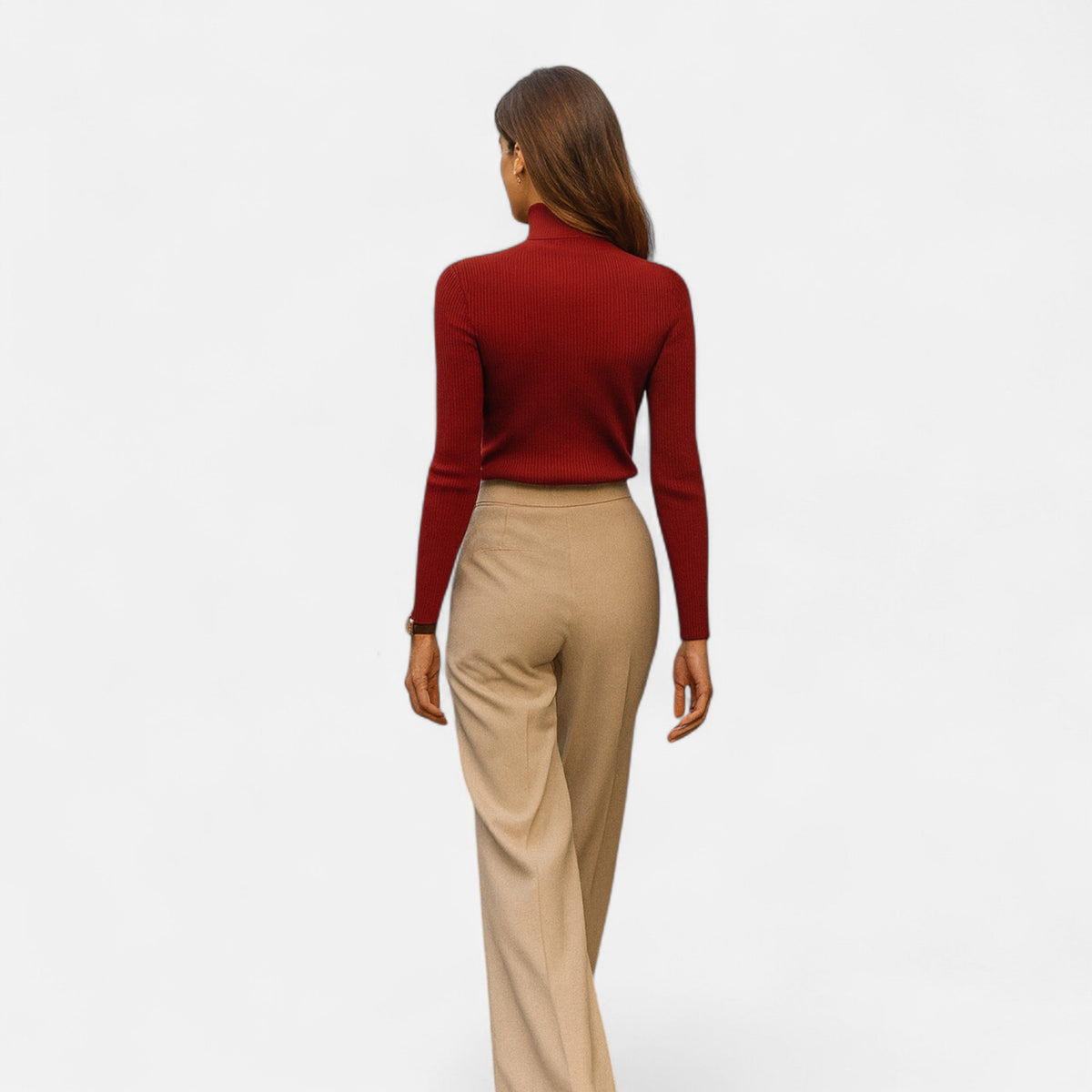 Ava | Slim Ribbed Roll Neck Jumper