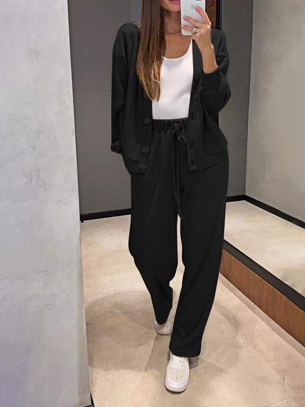 Margaret | Cárdigan de punto y conjunto de pantalón