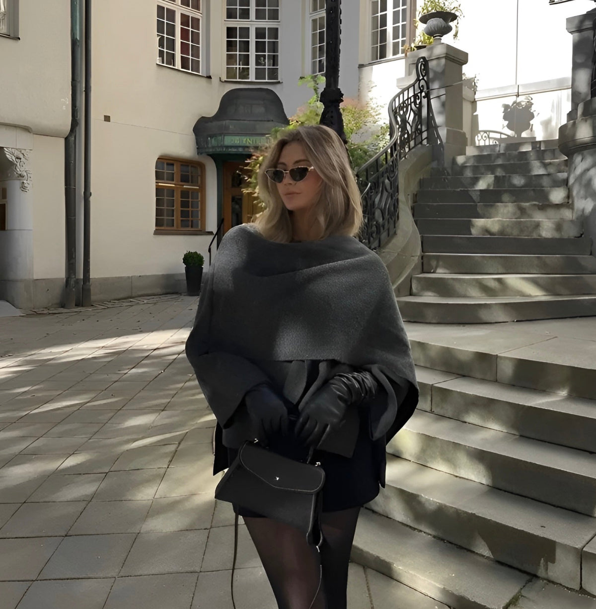 Clementine | Draped Cowl Neck Poncho