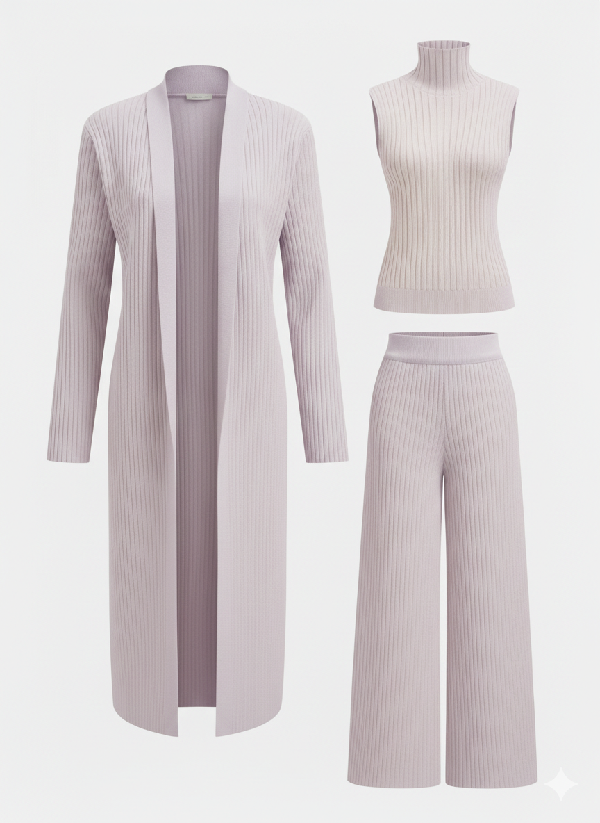 Louisa | Conjunto de salón de punto de tres piezas