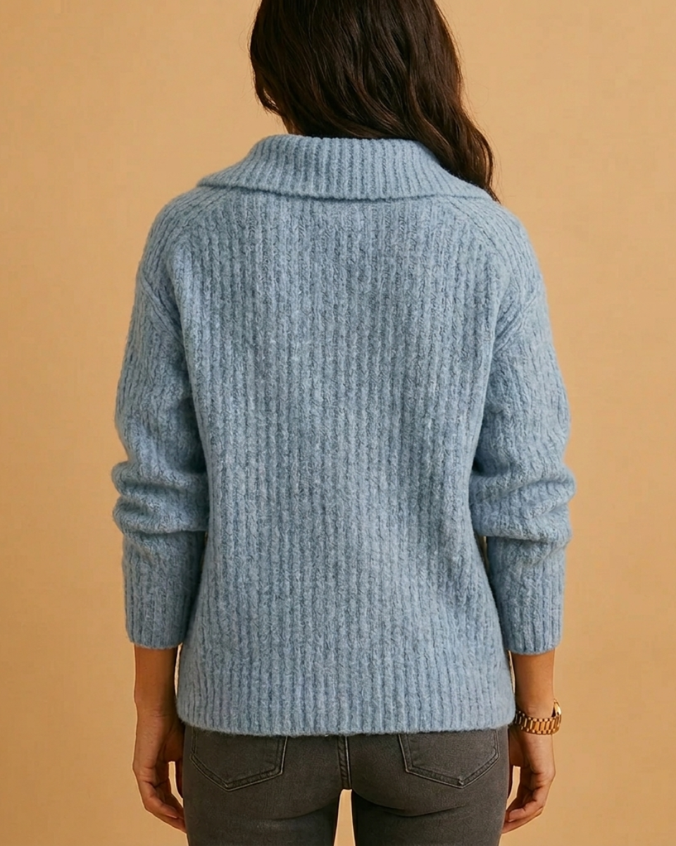 Octavia | Sudadera de media cremallera acanalada