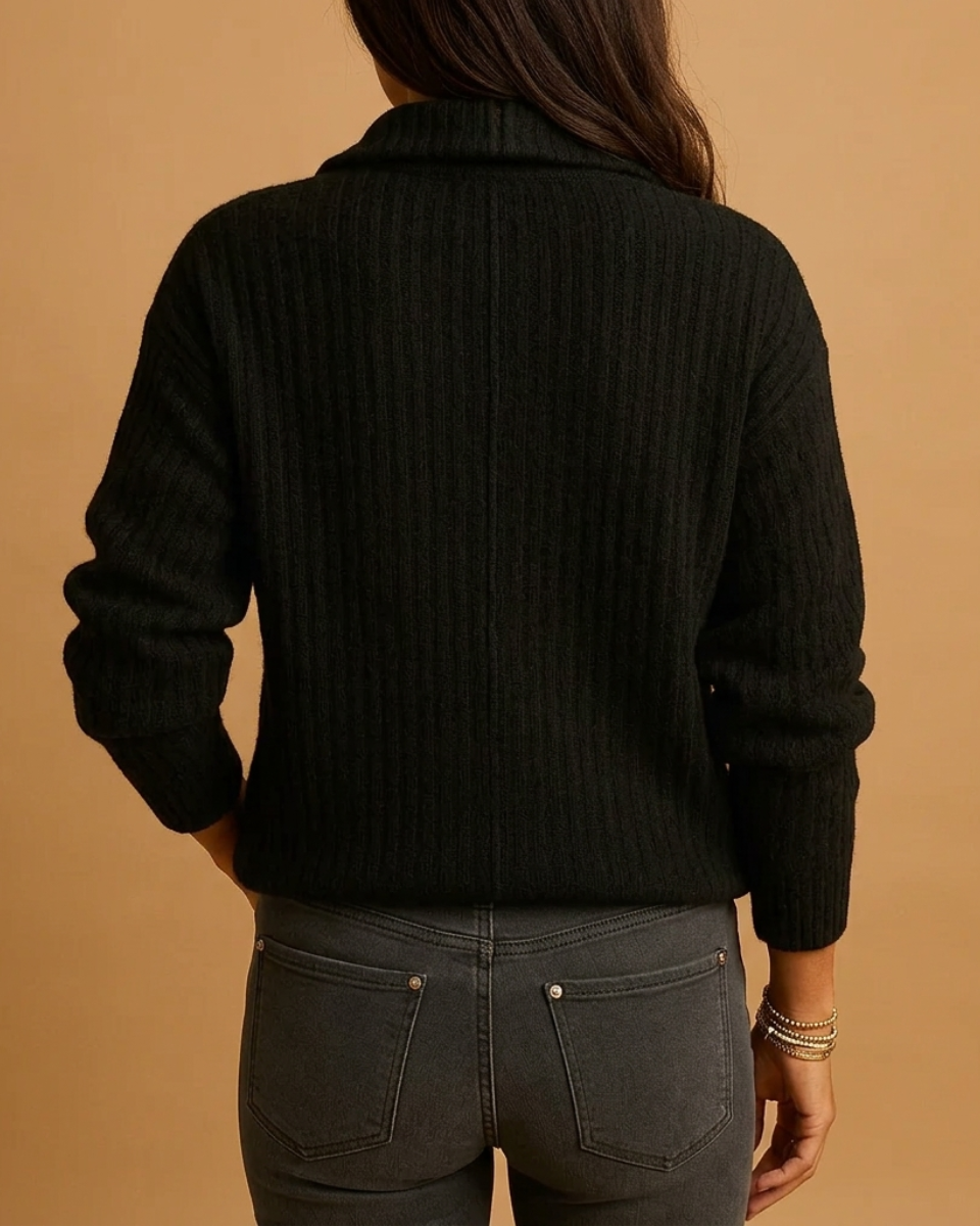 Octavia | Sudadera de media cremallera acanalada