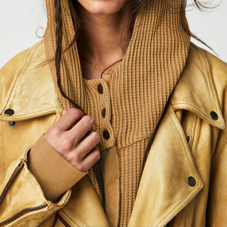 Mariel | Sudadera con capucha de punto gofre y cremallera