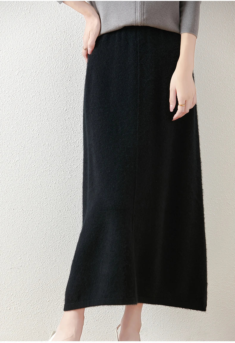 Ramona | Wool Knit Midi Skirt