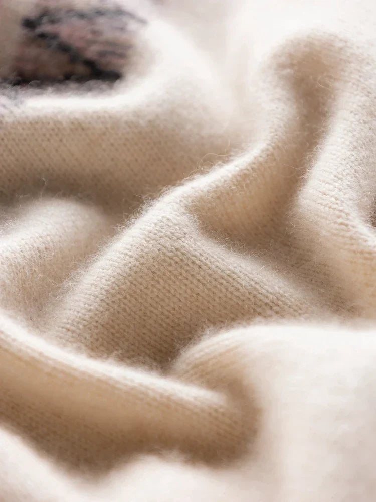 Rachel | Jersey de cuello alto simulado Fair Isle de lana