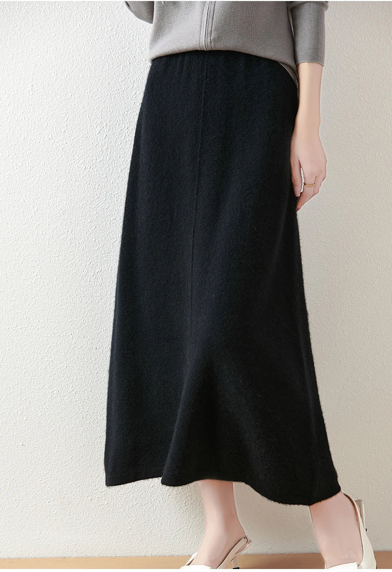 Ramona | Wool Knit Midi Skirt