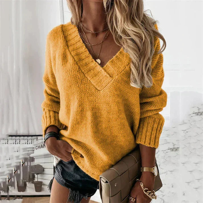 Cordelia | Jersey con cuello de pico relajado