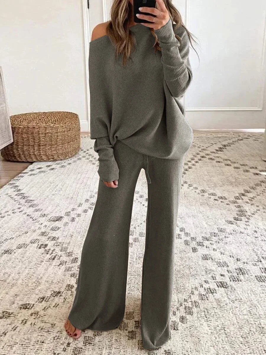 Mabel | Conjunto de punto de salón con hombros descubiertos