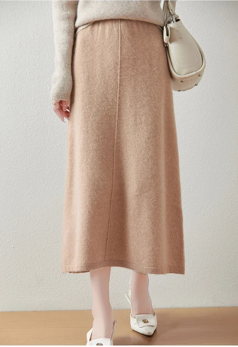 Ramona | Wool Knit Midi Skirt