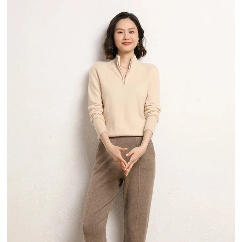 Odette | Merino Wool Half Zip Jumper
