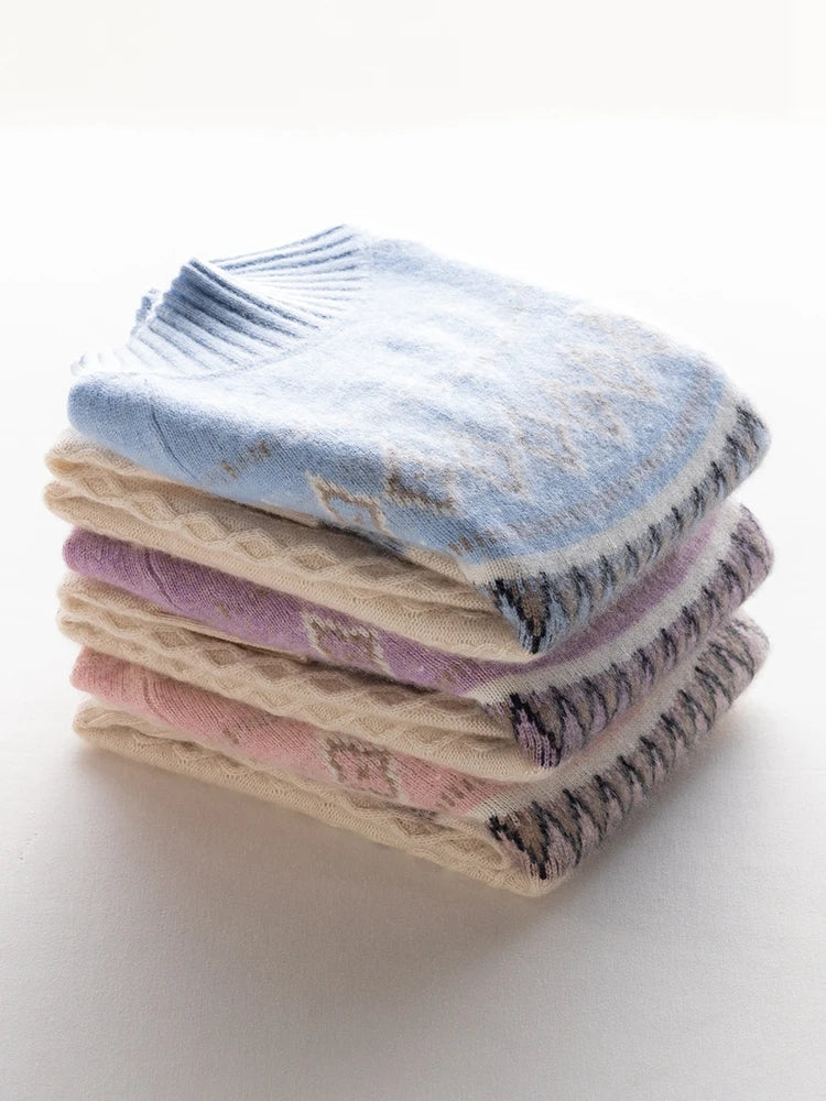 Rachel | Jersey de cuello alto simulado Fair Isle de lana