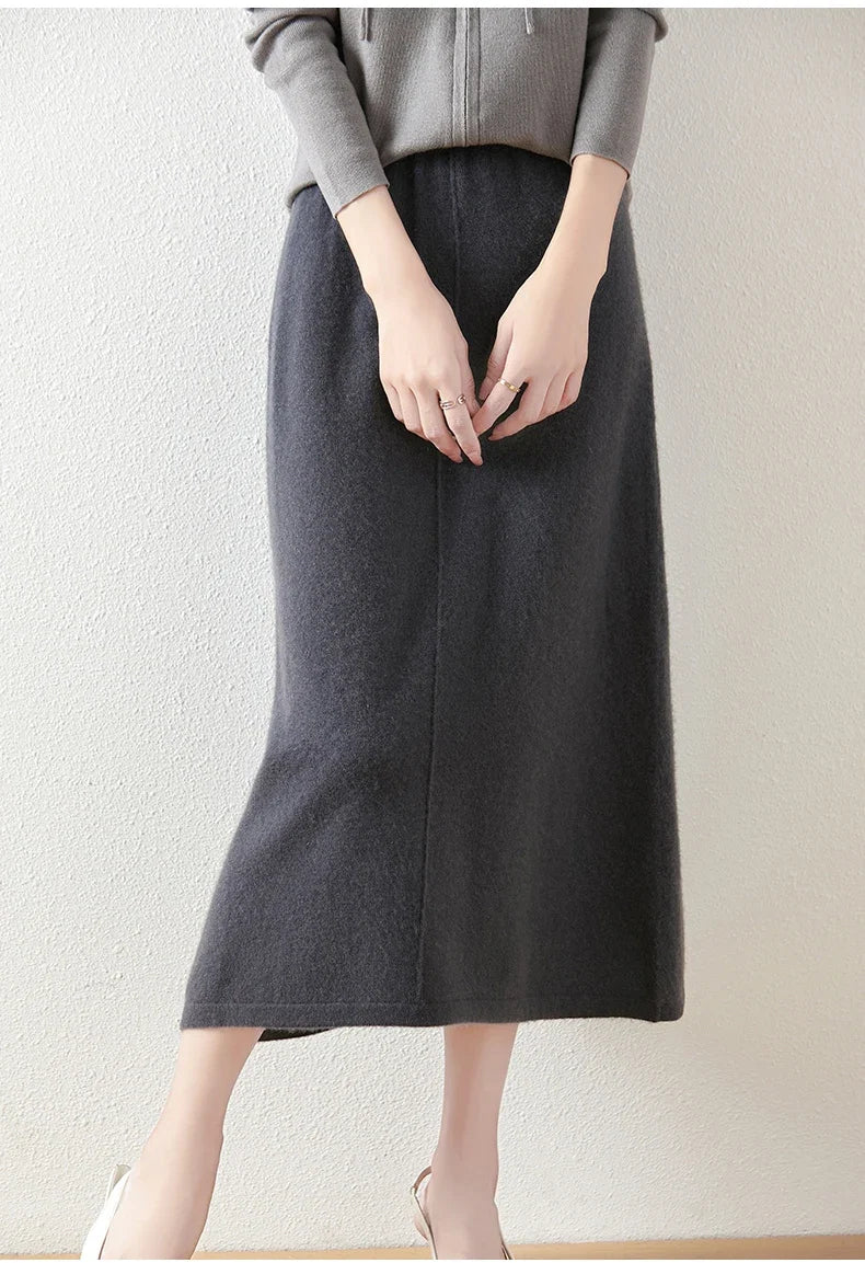 Ramona | Wool Knit Midi Skirt