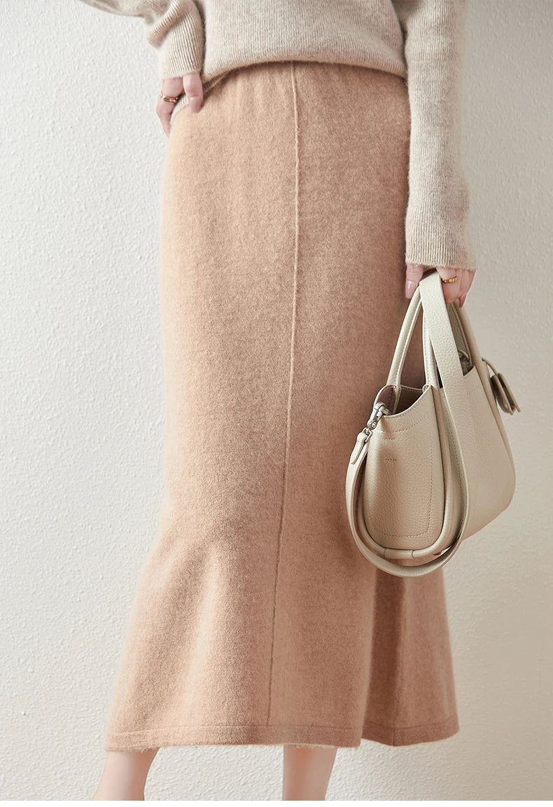 Ramona | Wool Knit Midi Skirt