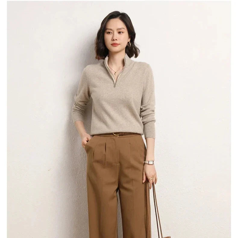 Odette | Merino Wool Half Zip Jumper