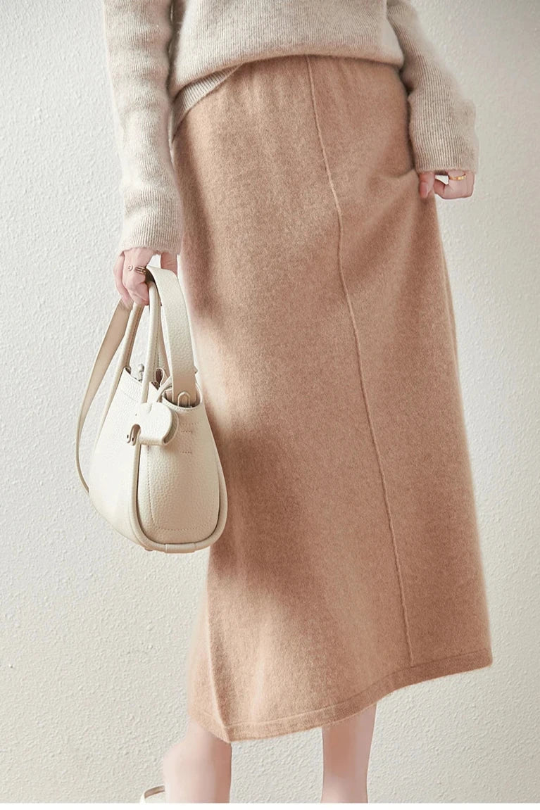 Ramona | Wool Knit Midi Skirt