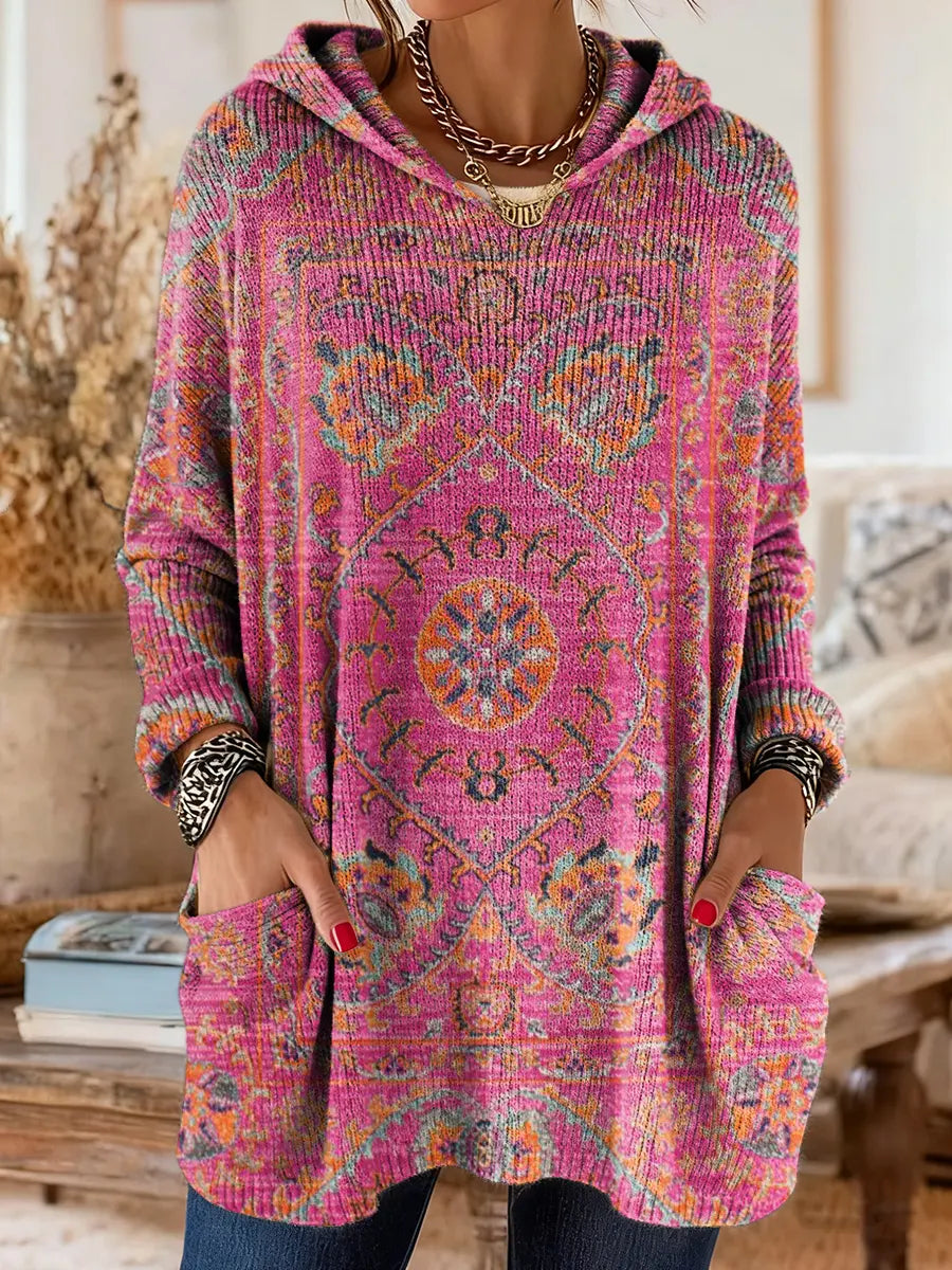 Miriam | Printed Hooded Knit Tunic
