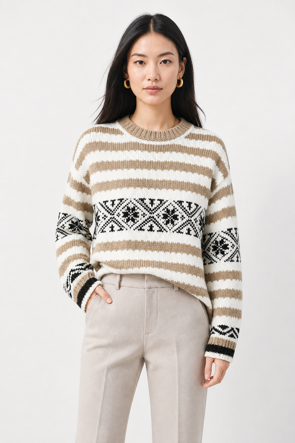 Rose | Suéter Fair Isle de Lana Merino