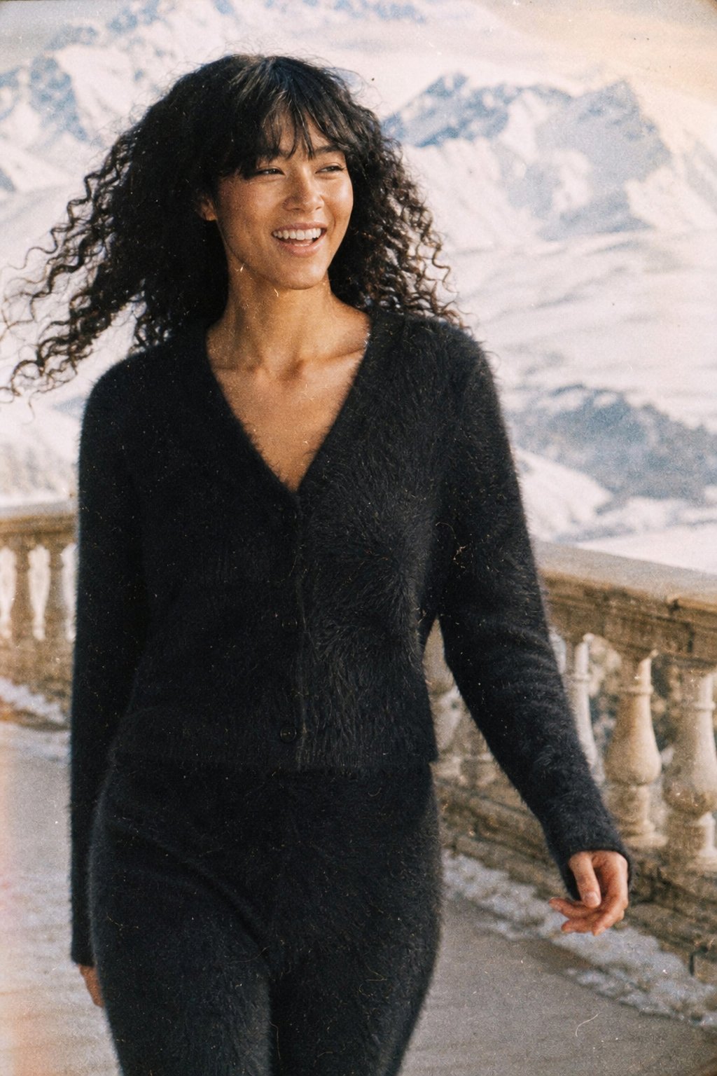 Ernestine | Fluffy V-Neck Button Cardigan