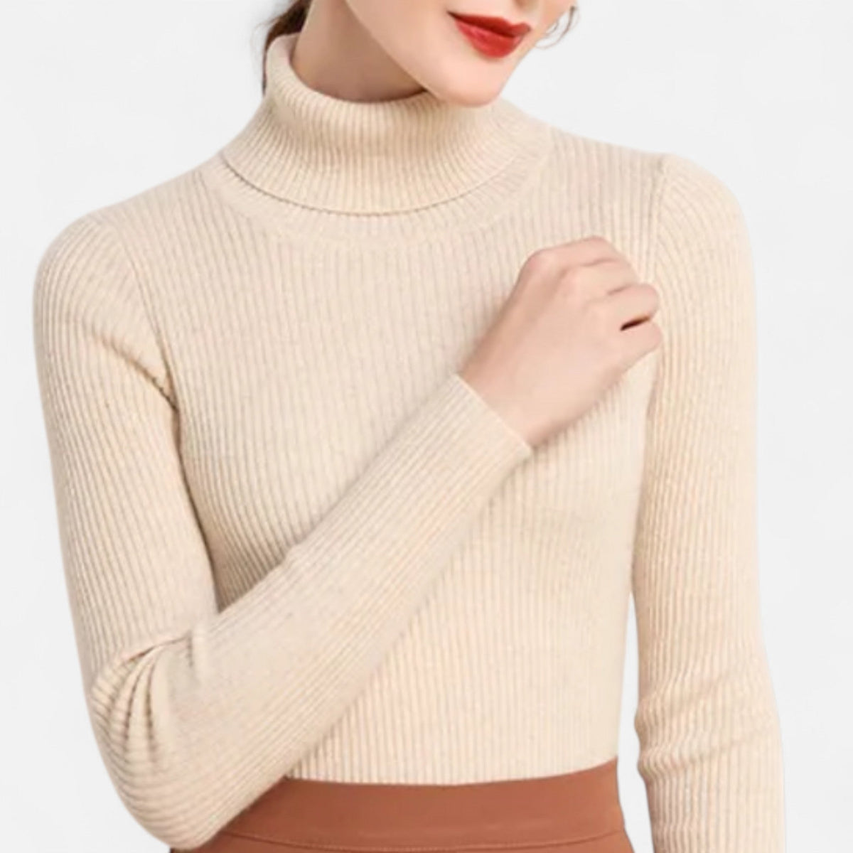 Ava | Slim Ribbed Roll Neck Jumper