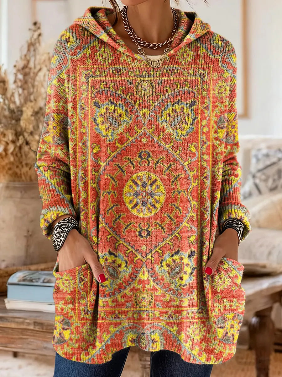Miriam | Printed Hooded Knit Tunic