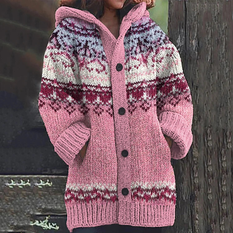 Marcella | Nordic Fair Isle Hooded Cardigan