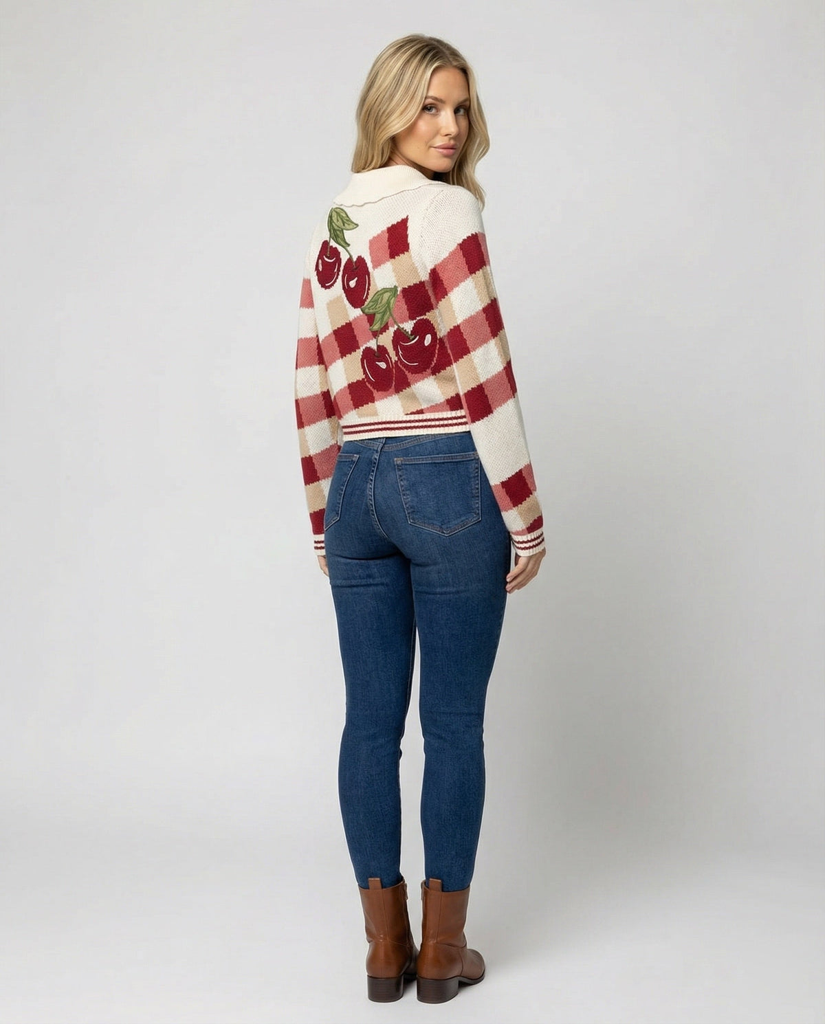 Jane | Cárdigan de punto cropped Cherry