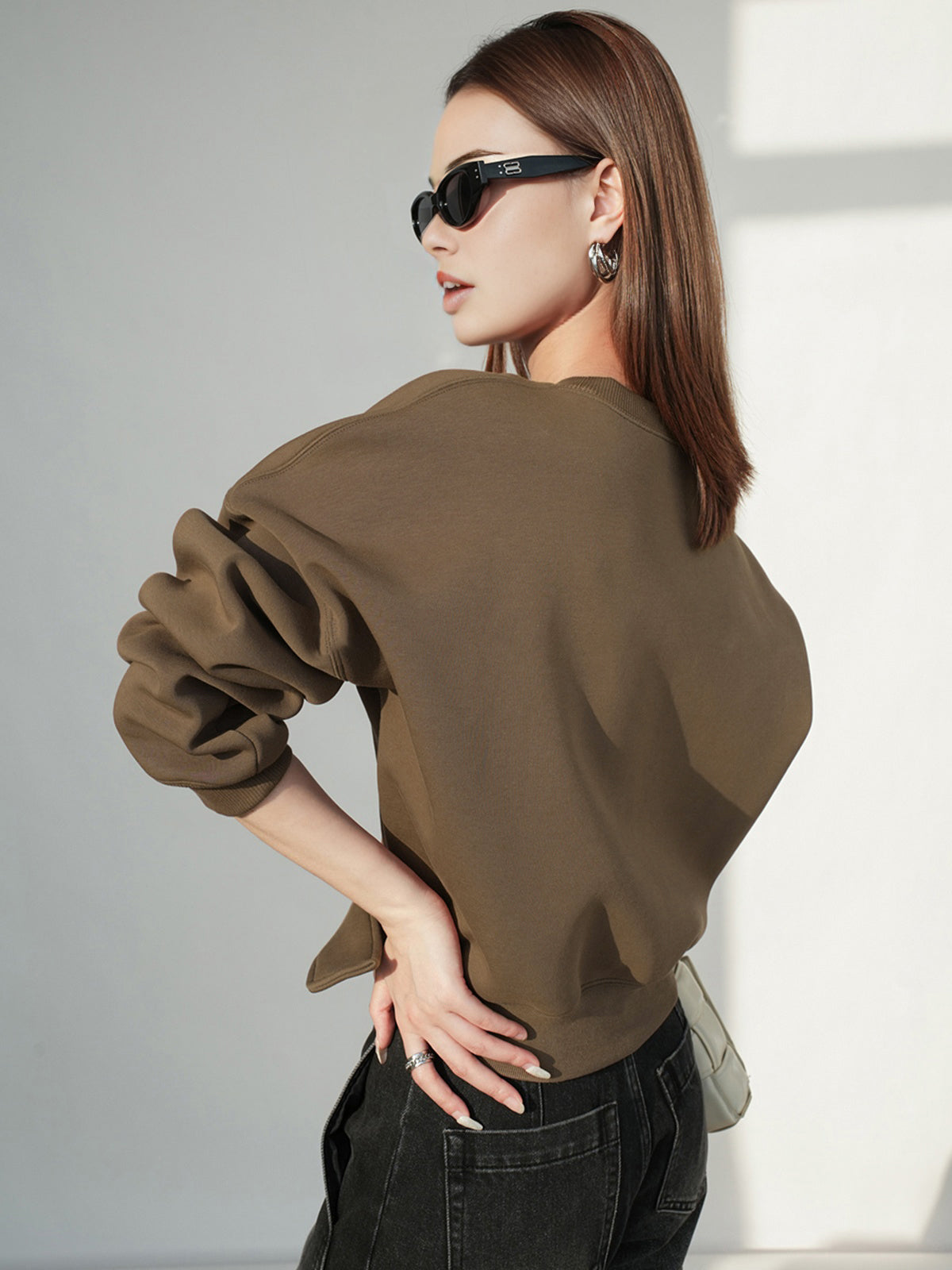 Martha | Belted Sweatshirt Top
