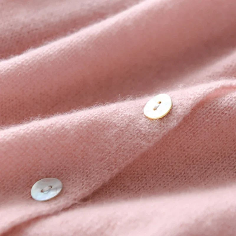 Boat-neck side-button cardigan