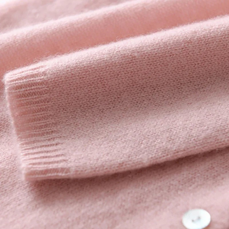 Boat-neck side-button cardigan
